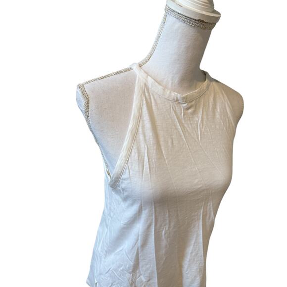 Theory Cutaway Halter Tank Top White S - Picture 3 of 7